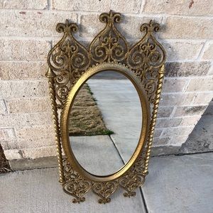 Vintage Syroco Dart Wall Mirror Hollywood Regency Gold Gild Ornate Rococo